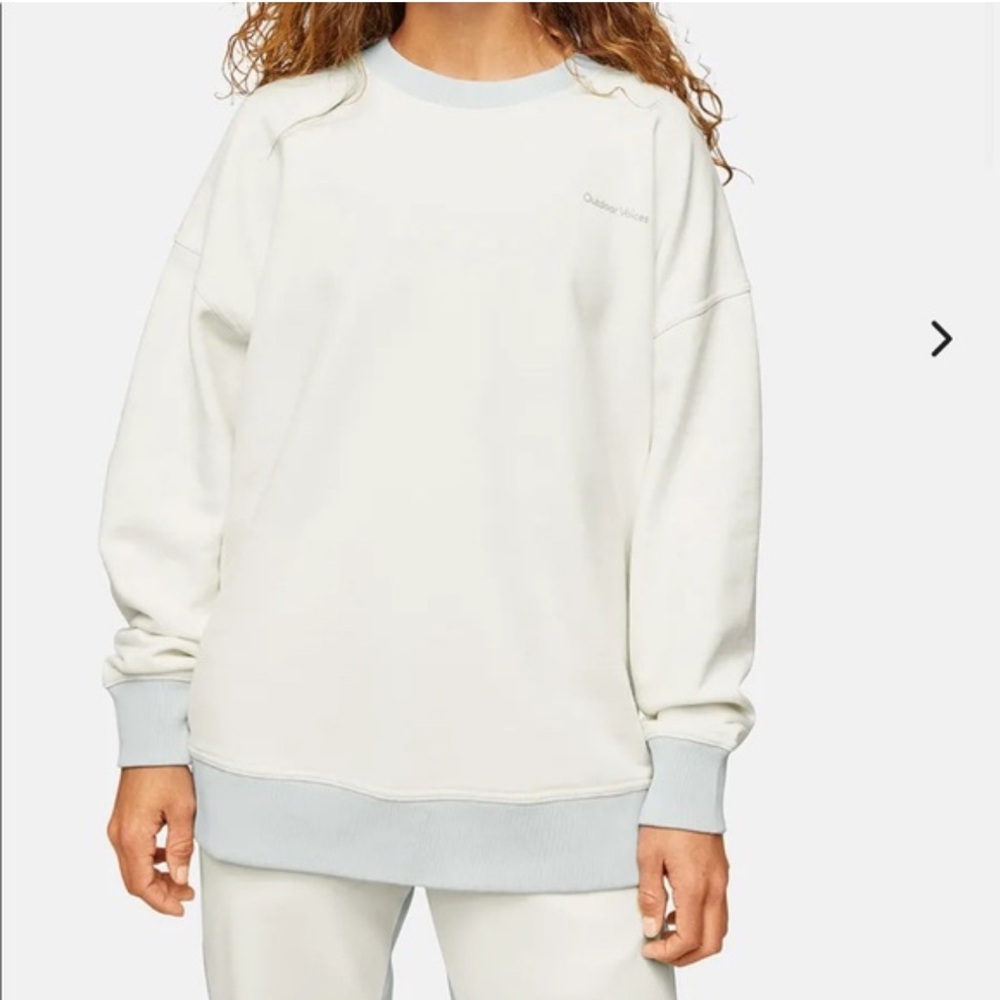 Outdoor Voices Cream and Gray Pullover